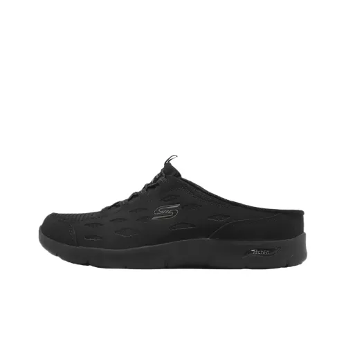 Skechers Устойчивая к истиранию Низкая Повседневная Обувь Женская Черная