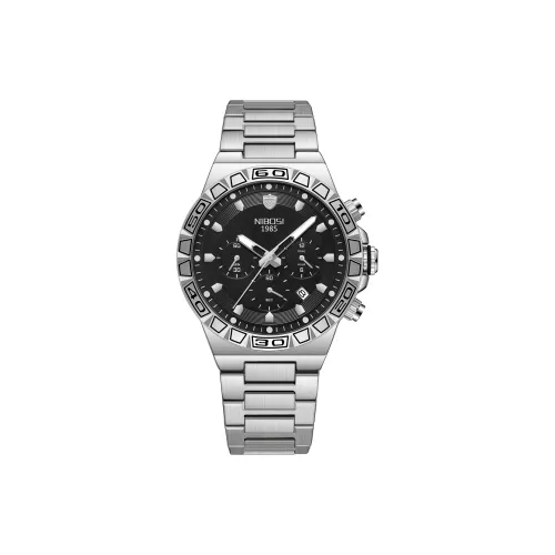 NIBOSI 1985 Кварцевый механизм Мужские часы 44 мм Черный