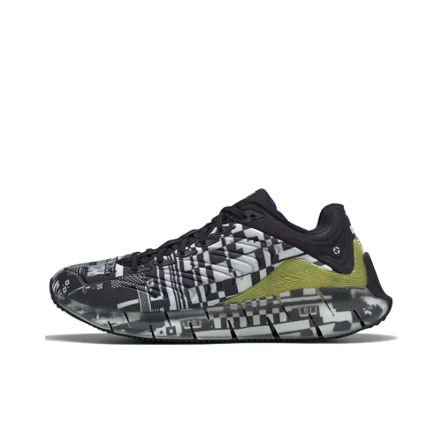 Reebok совместный бренд Zig Kinetica Амортизация Легкий Низкий Топ Беговые кроссовки Унисекс Черный Белый