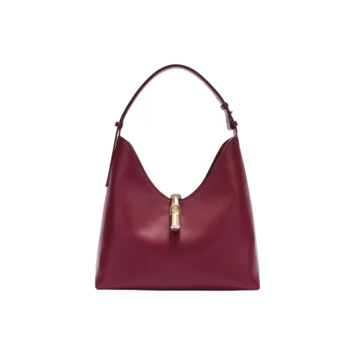 Furla Телячья кожа Сумка через плечо средний размер женский бордовый