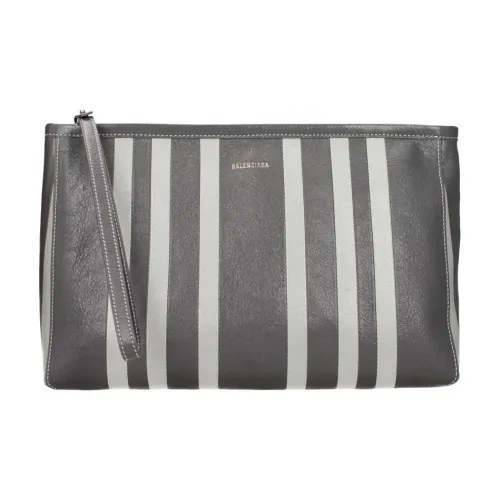 Balenciaga Barbes Кожа Клатч Женский Светло-Серый