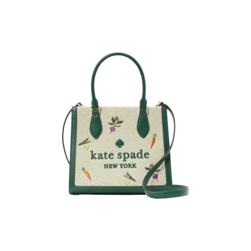 Kate Spade Вышивка Ткань Сумка через плечо Сумка Маленькая Женская Многоцветная Зеленая