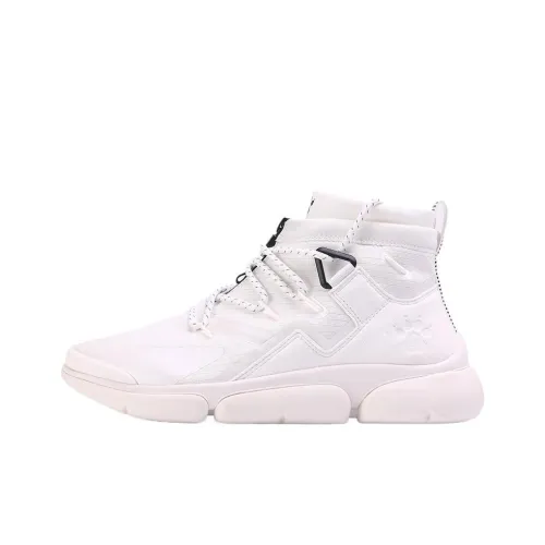 KELME Slip-resistant Abrasion-resistant High Top Casual Shoes Men's White KELME Противоскользящие Износостойкие Высокие Топы Повседневная Обувь Мужская Белая
