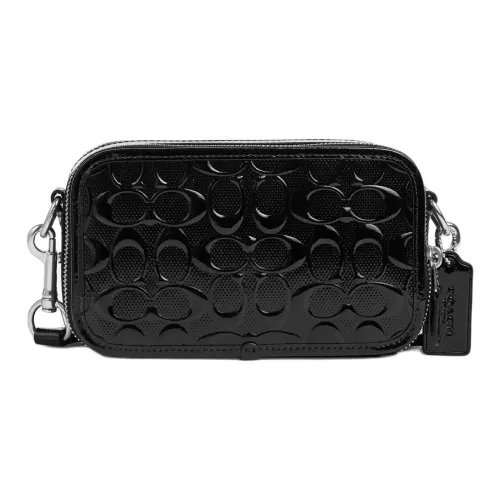 COACH Лакированная кожа Сумка через плечо Сумка на плечо Стандартная Маленький размер Женская Черная