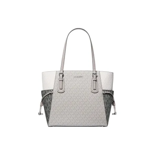 MICHAEL KORS Покрытый холст Тоут Сумка Сумка для покупок Сумка на плечо Сумка маленькая Женская Серый Белый
