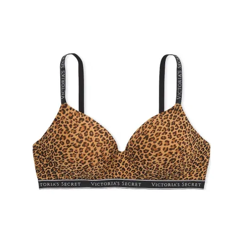 Victoria's Secret The T Рубашка Легко Подкладанный Беспроводной Бюстгальтер Принтованный Бюстгальтер Женские Леопардовый принт