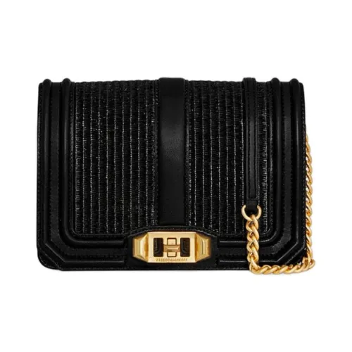 REBECCA MINKOFF Искусственная кожа Комбинированная Сумка через плечо Маленькая Женская Черная