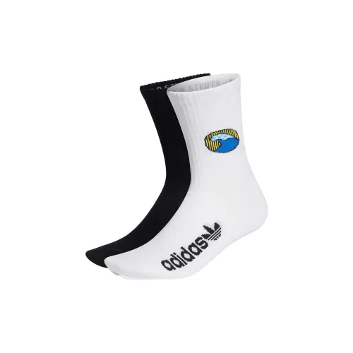 Adidas Originals Носки Crew Унисекс 1 комплект 2 упаковки черный белый