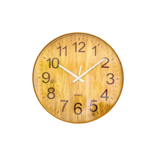 WEESHI Механизм с плавным ходом секундной стрелки Минималистский стиль Теплый тон Стена Часы Унисекс Желтый Циферблат часов