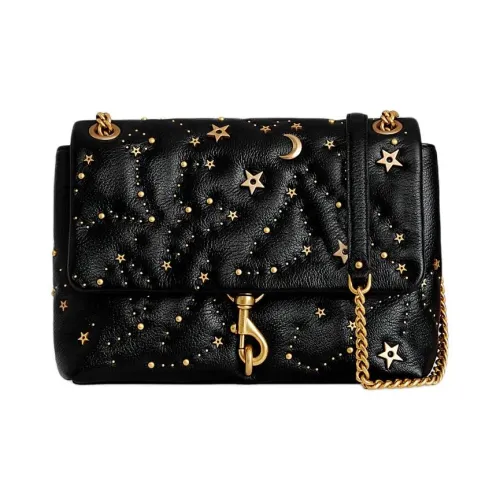 REBECCA MINKOFF Сумка через плечо из кожи женская черная и небесно-голубая