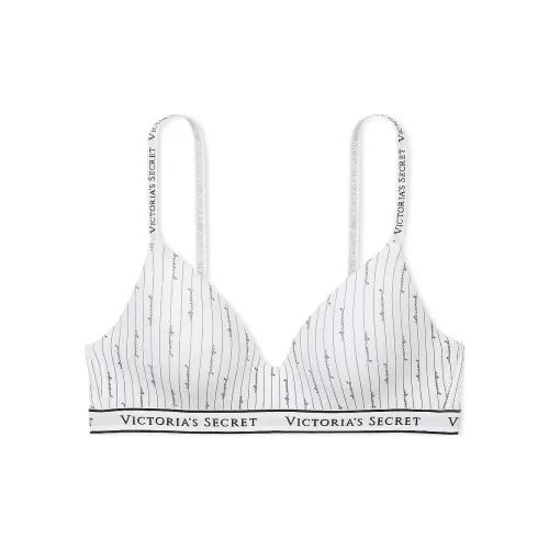 Victoria's Secret The T Рубашка Легко Подкладанный Беспроводной Бюстгальтер Stripe Бюстгальтер Женский Белый