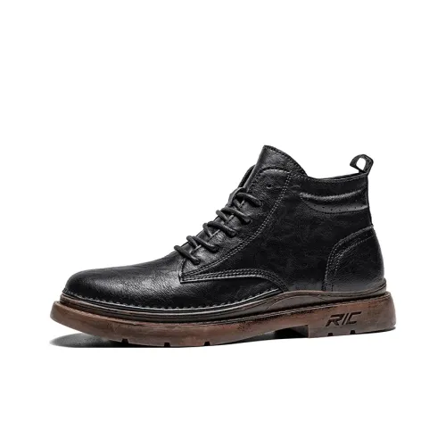 CARTELO Британский стиль Винтаж Рабочие ботинки Casual Мужской Черный