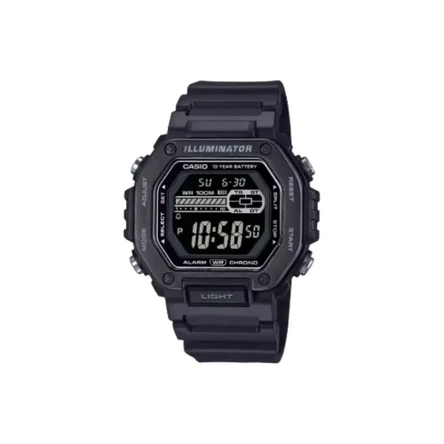 CASIO MWD 110H Collection Кварцевый механизм Смольный ремешок Часы Мужские Черный циферблат