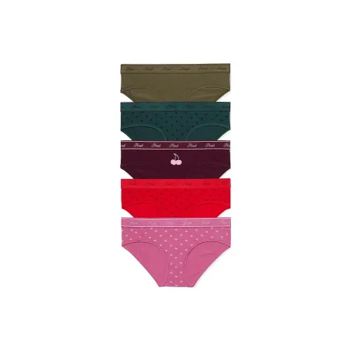 Victoria's Secret Розовый 5 пар No Show Cheeky PANTIES Осенний Модный Пачка Нижнее белье Женские 5 пар Многоцветный