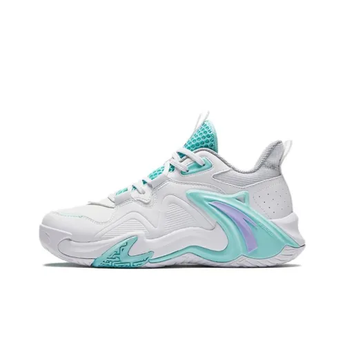 Antakids Airspace Slip-resistant Abrasion-resistant Low-top Basketball Shoes White Антакидс Эйрспейс Противоскользящие Устойчивые к истиранию Низкие Кеды Белые