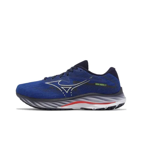 Mizuno Wave Rider 27 Противоскользящий Устойчивый к истиранию Низкий Топ Повседневные Беговые кроссовки Унисекс Синий