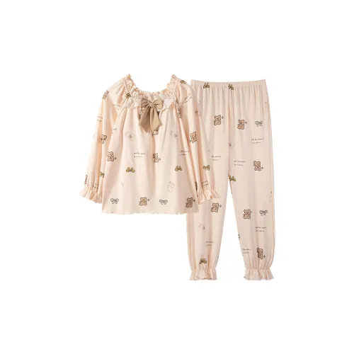 ROUKEER Пижамный комплект женский цвет пшеница