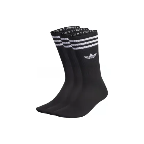 Adidas 3 пачки черные мужские носки Mid до икры