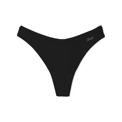 Victoria's Secret Розовый Основа Эластичный Стринг Пантика Чисто Черный Женское Нижнее Белье 1 Пачка Чисто Черный