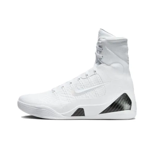 Nike Kobe 9 High Топ Баскетбольные кроссовки Унисекс Белый Черный