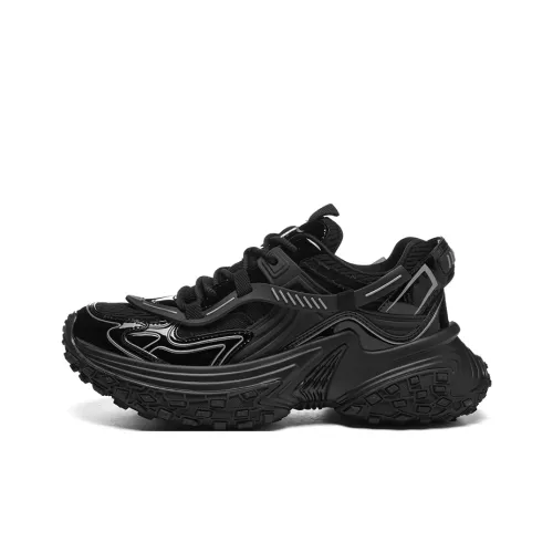 SEPTWOLVES Низкий топ толстая подошва кроссовки мужские черные