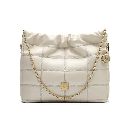 Montagut Овчина Сумка через плечо Сумка с цепочкой Сумка-хобо Обычная Женская Каменно-серый Желудь Iced Кофе Сиреневый