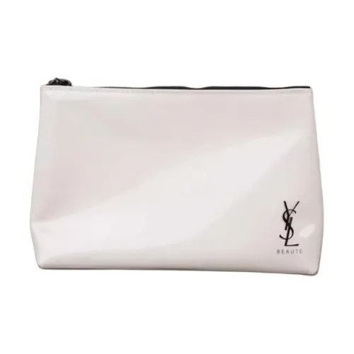 SAINT LAURENT Белый Глянцевая Кожа ПУ (Полиуретан) Мягкая Кожа Косметичка Хранение