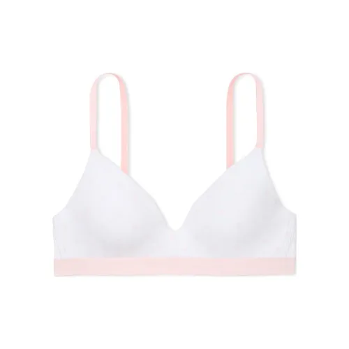 Victoria's Secret The T Рубашка Легко Подкладанный Беспроводной Бюстгальтер С Принтом Бюстгальтер Женский Розовый Белый