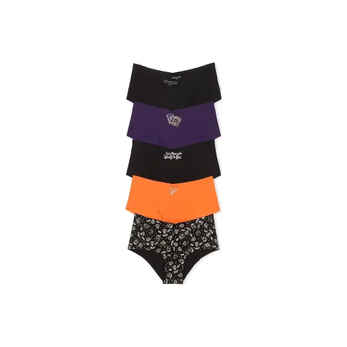 Victoria's Secret Розовый 5 пар No Show Cheeky ПЕНДЕКС Хэллоуин Пачка Нижнее белье Женские 5 пар Многоцветный