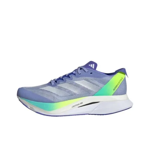 Adidas Adizero Boston 12 Дышащая Поддержка Низкий Топ Тренировка для Бег на длинные дистанции Обувь Женская Синяя