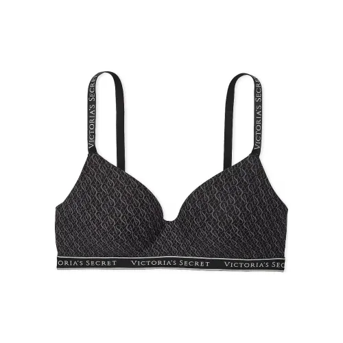 Victoria's Secret The T Рубашка Легко Подкладанный Беспроводной Бюстгальтер С Принтом Бюстгальтер Женский Черный