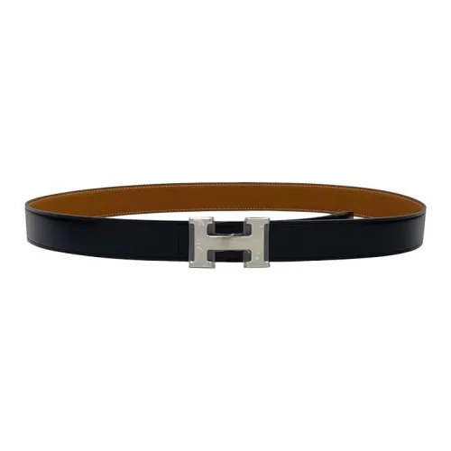 HERMES Телячья кожа Кожаные ремни Мужской Черный Ширина 3,2 см