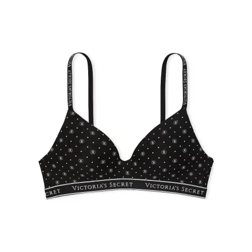 Victoria's Secret The T Рубашка Легко Подкладанный Беспроводной Бюстгальтер С Принтом Бюстгальтер Женский Черный