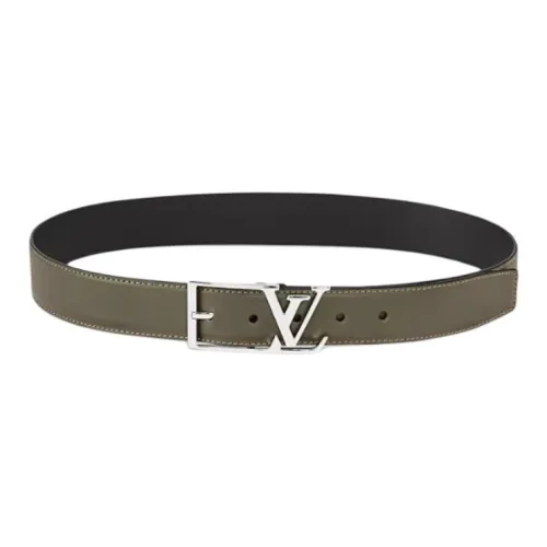 LOUIS VUITTON Кожаные ремни Мужской Зеленый Ширина 3,5CM