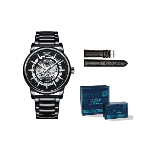 Zero Scale 8386 Механическое устройство стальной ремешок мужские часы черный циферблат