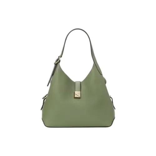 Kate Spade Сумка из крупнозернистой текстуры кожи с коровьей кожей сумка через плечо среднего размера женская зеленая