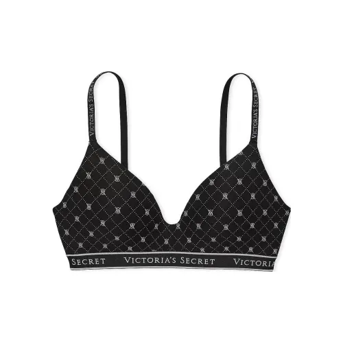 Victoria's Secret The T Рубашка Легко Подкладанный Беспроводной Бюстгальтер С Принтом Бюстгальтер Женский Черный