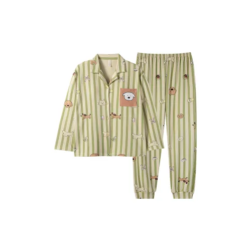 ROUKEER Пижамный комплект женский светло-зеленый