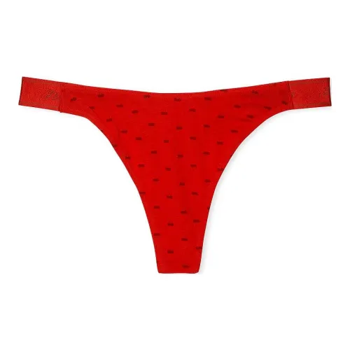 Victoria's Secret Розовый логотип Хлопок HIGH Нога Стринг PANTY BVCP Нижнее белье Женские 1 упаковка Красный