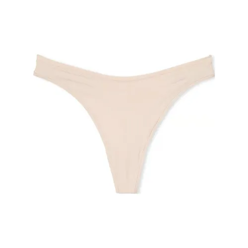 Victoria's Secret Розовый Основа Эластичный Стринг Panty Marzipan Нижнее белье Женские 1 шт Крем