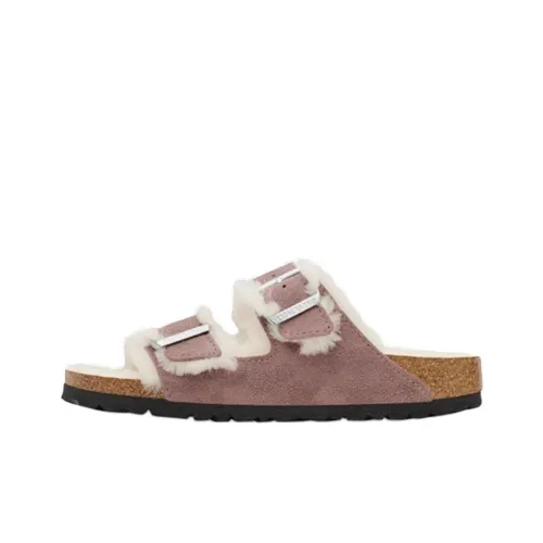 Birkenstock Arizona Shearling EVA Устойчивые к истиранию Слипоны Женские Фиолетовые