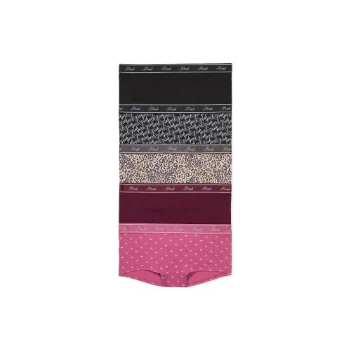 Victoria's Secret Розовый 5 пар Логотип Хлопок BOYSHORT Трусы F P Женские нижнее белье 5 пар Многоцветный