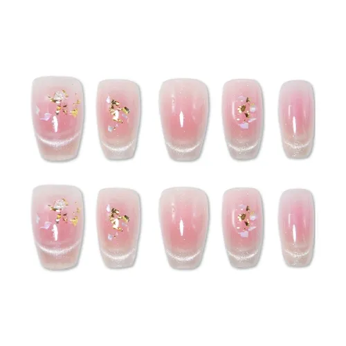 T Z Luxe Handmade Nail Polish Прилив Кошачий глаз с Бриллиантами False Nail Средний LADDER 24 мм