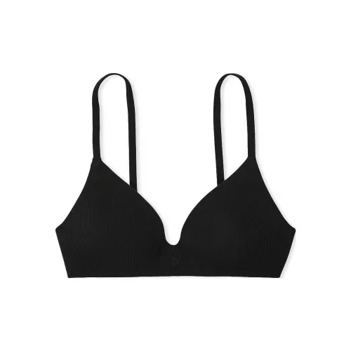 Victoria's Secret The T Рубашка Легко Подкладанный Беспроводной Бюстгальтер Черный Бюстгальтер Женские Черный