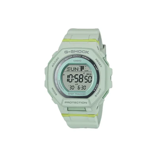 CASIO Кварцевый механизм Смольный ремешок Часы 46,4*43,8 мм Женский Зеленый циферблат