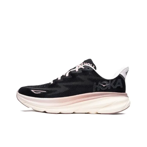 HOKA ONE ONE Clifton 9 Slip-Resistant Низкий Топ Бег на длинные дистанции Спринт Беговые кроссовки Женские Черный