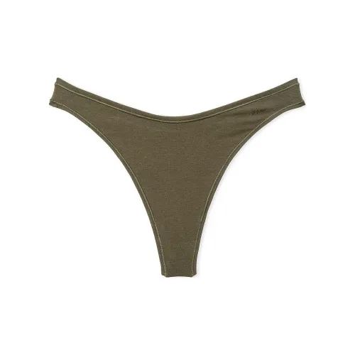 Victoria's Secret Розовый Хлопок HIGH Нога Стринг PANTY Повседневный Новый Оливковый Нижнее белье Женские 1 шт Зеленый