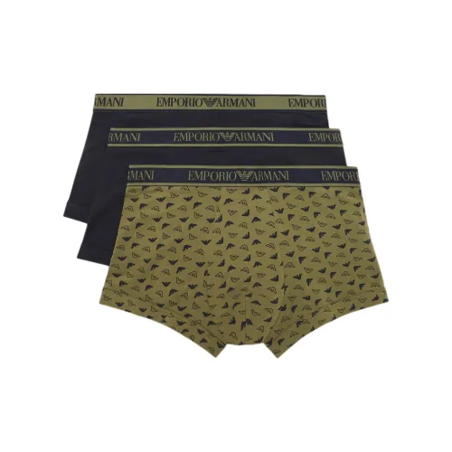 Emporio Armani Трусы Мужские 3 упаковки Морской синий + Оливковый зеленый + Морской синий