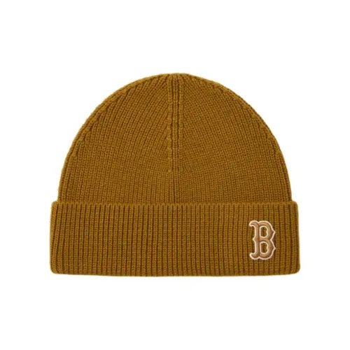 Mlb Base Logo Нейлон Wool Beanies Унисекс Бежево-желтый