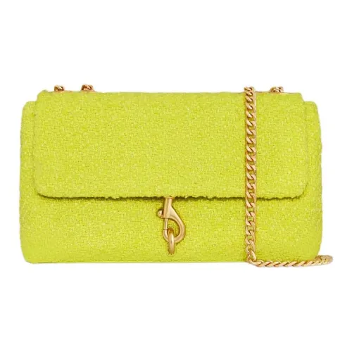 REBECCA MINKOFF Edie Твидовая сумка через плечо среднего размера женская желтая зеленая